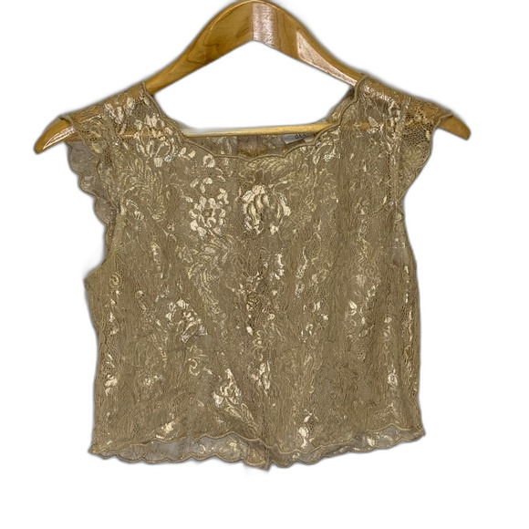 dELiA*s Gold Lace Crop Top - Picture 1 of 8